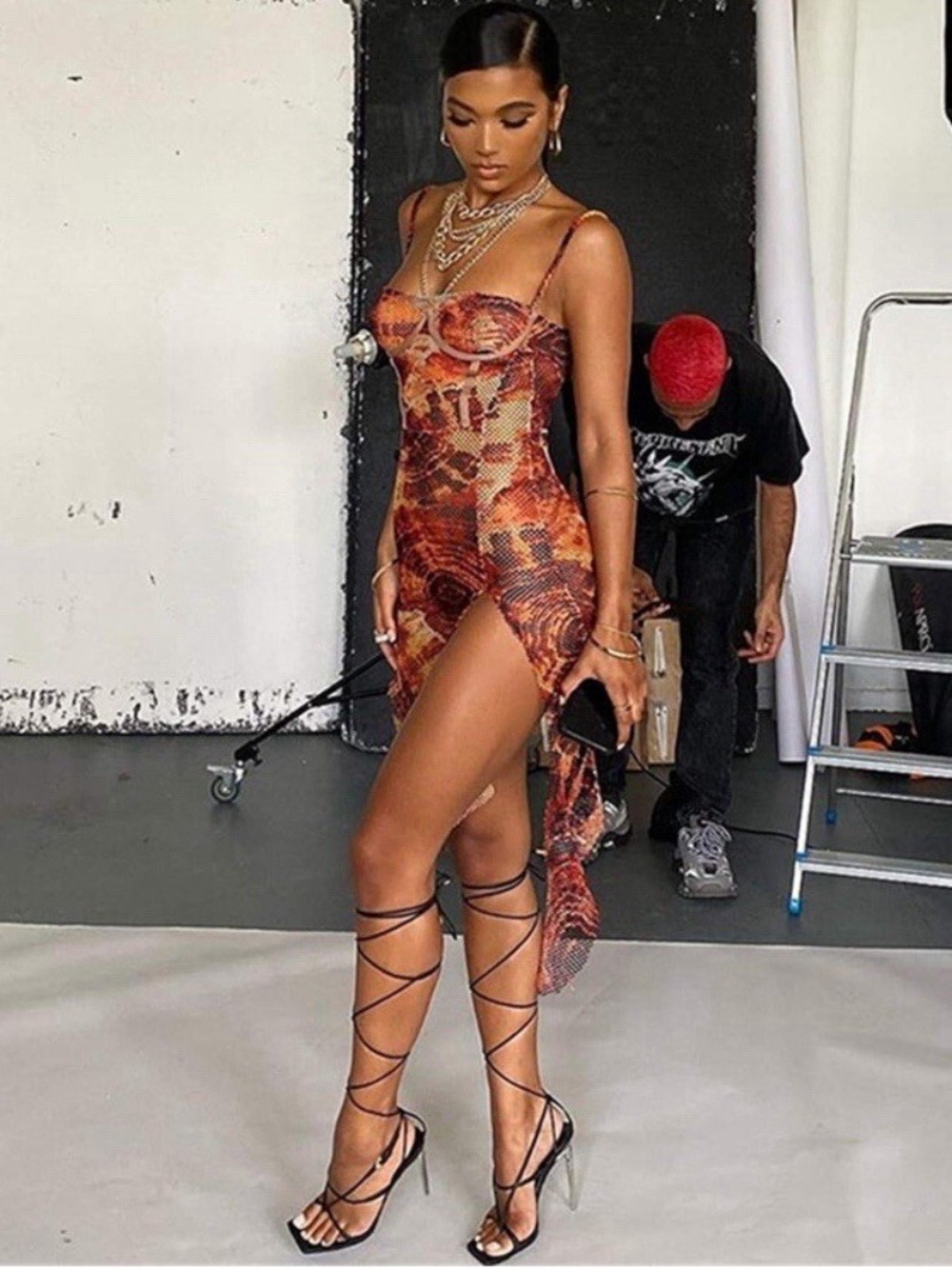 matte brand mesh dress - Picture 3 of 4